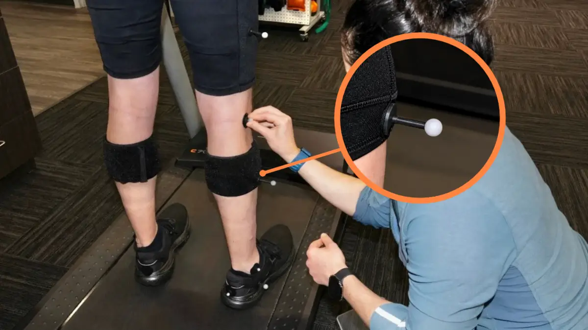 Lightweight motion capture markers placed on a runner